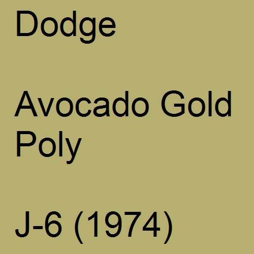 Dodge, Avocado Gold Poly, J-6 (1974).